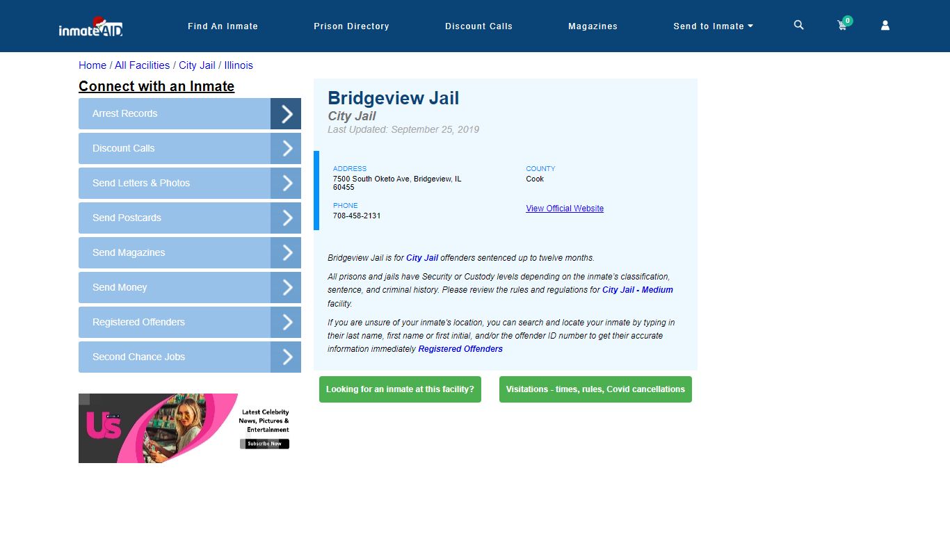Bridgeview Jail | Inmate Locator